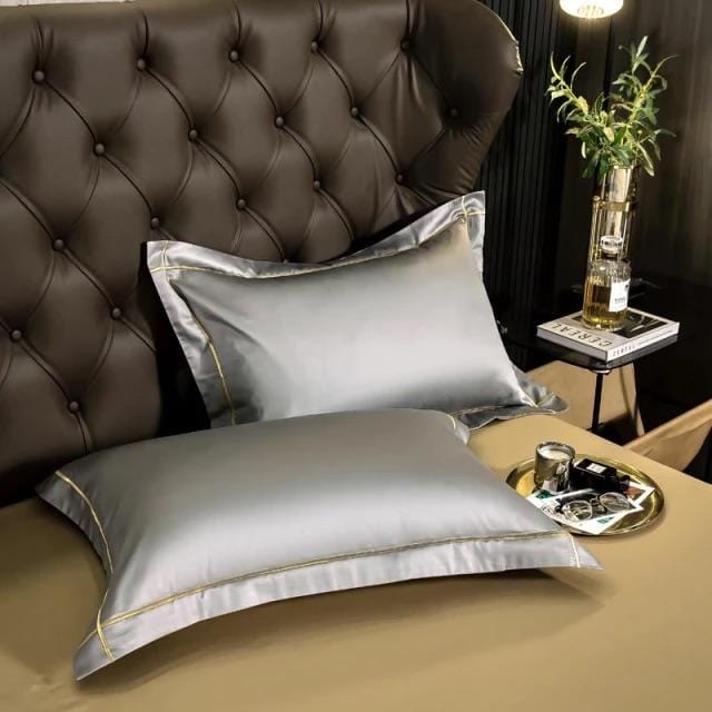 Pristine Gray Egyptian Cotton Duvet Cover Set - Duvet Cover 