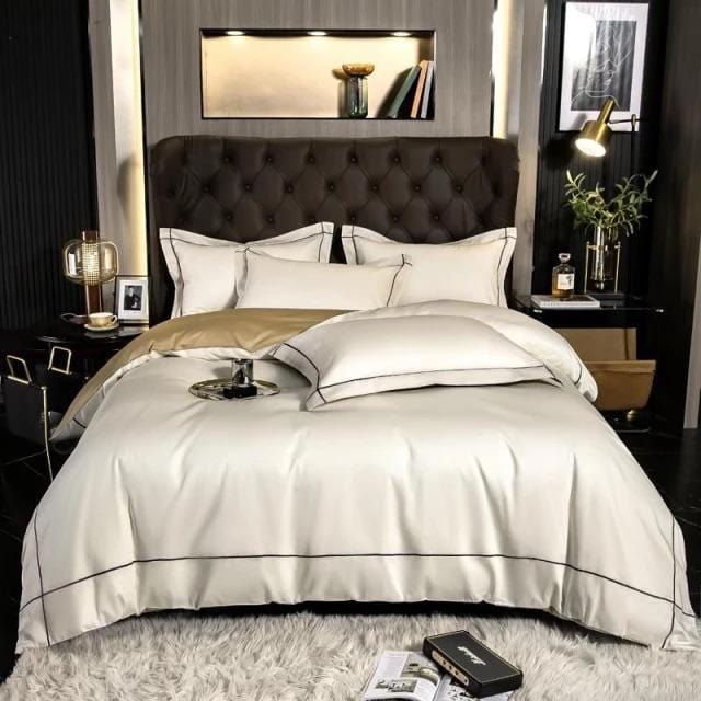 Pristine Gray Egyptian Cotton Duvet Cover Set - Queen / 