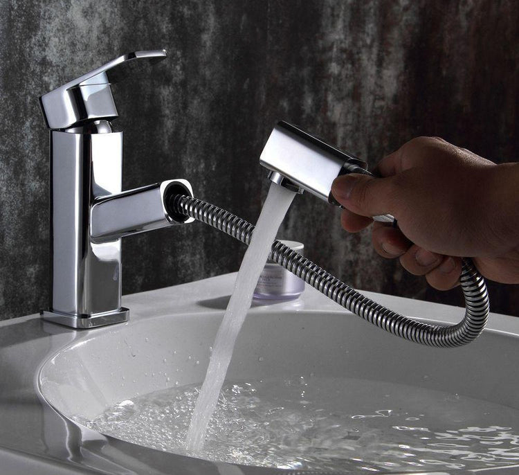 Pull Out Hose Bath Faucet - Modern Square - Faucet