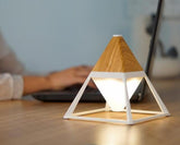 Pyramid Shaped Touch Desk Lamp - Light Wood - Table Lamp