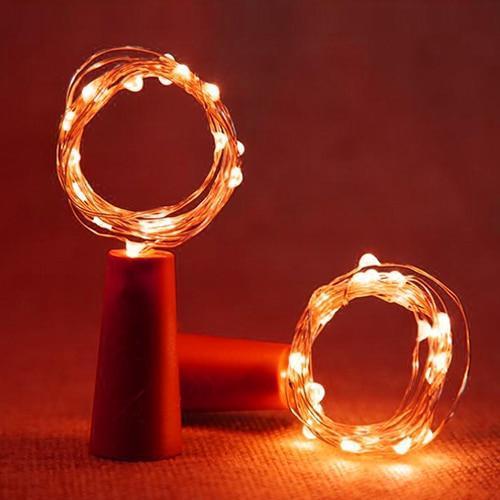 Radiant Wine Bottle LED Fairy Lights - Red / 10 LEDS / 