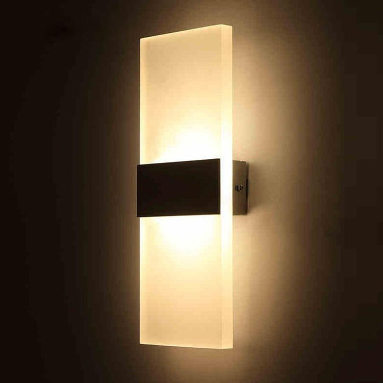 Rectangle Strip Wall Light - Black / Cool White / 14cm x 6cm