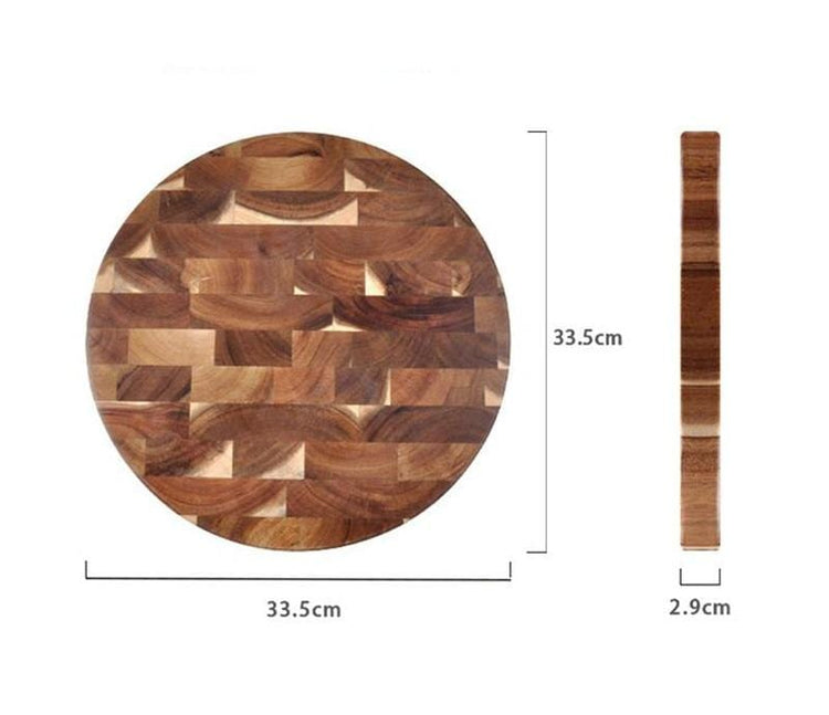 Rock Solid Circular Wooden Cutting Board - Kitchen 