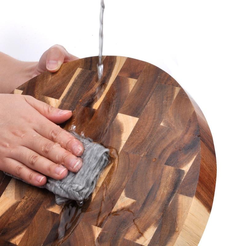 Rock Solid Circular Wooden Cutting Board - Kitchen 