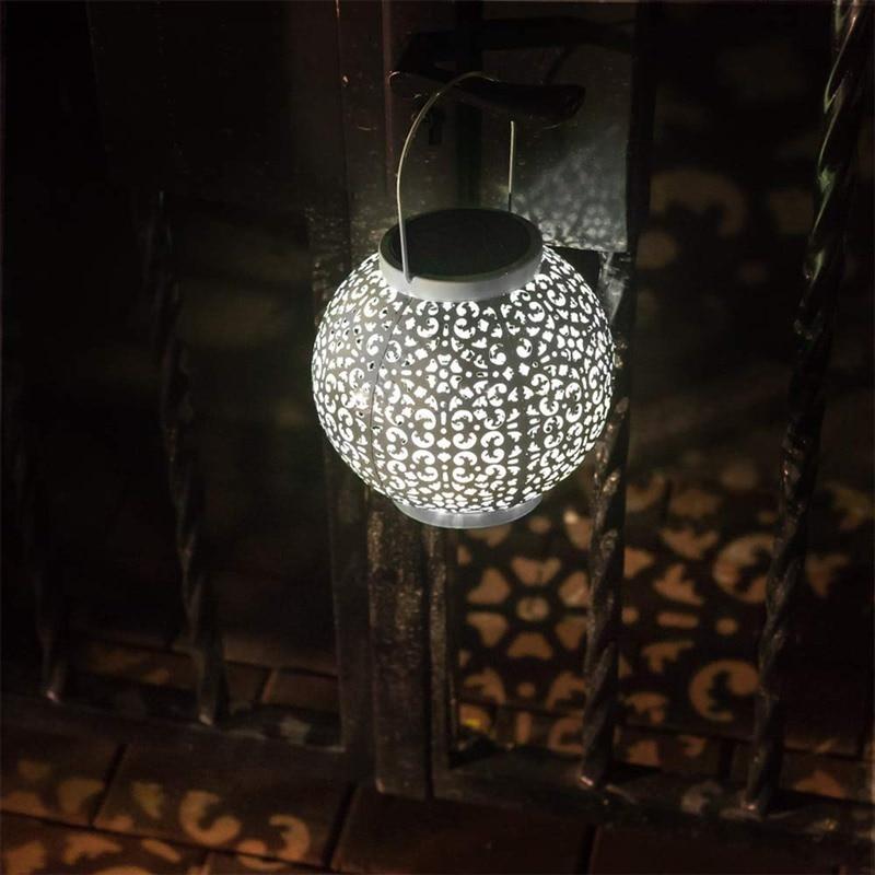 Round Shadow Cast Solar LED Garden Lantern - Solar Light