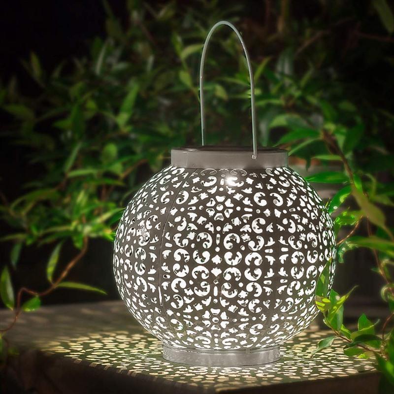 Round Shadow Cast Solar LED Garden Lantern - Solar Light