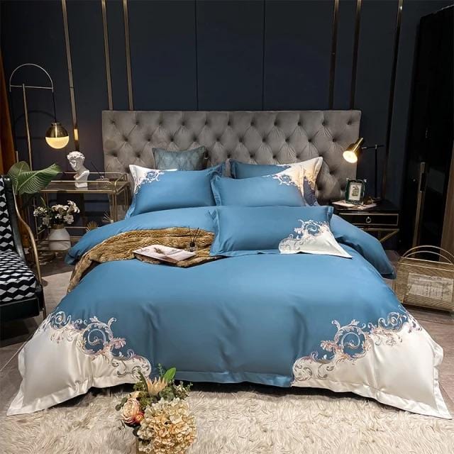 Royal Blue Egyptian Cotton Duvet Cover Set - Duvet Cover Set