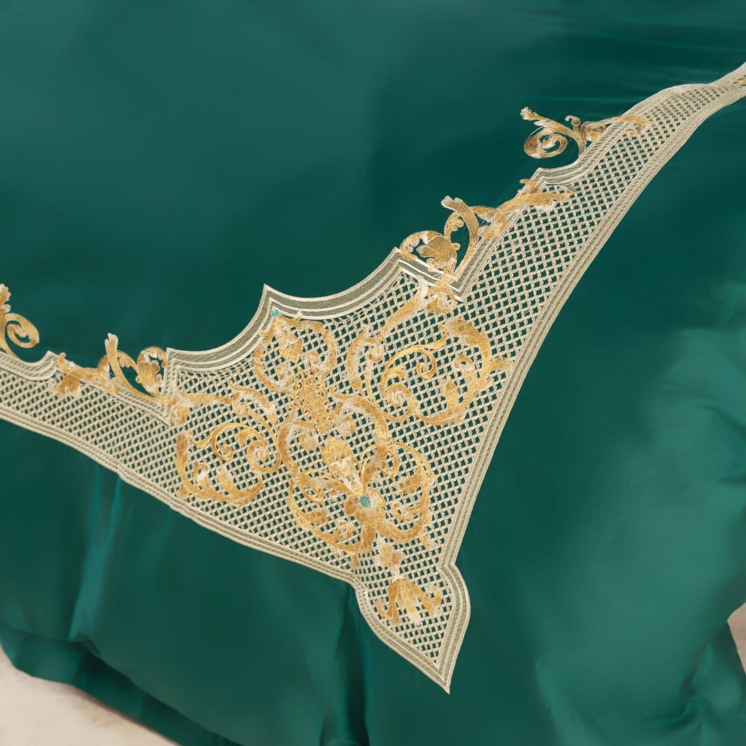 Royal Green Egyptian Cotton Duvet Cover Set - Duvet Cover 