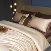 Serene Beige Egyptian Cotton Duvet Cover Set - Duvet Cover 