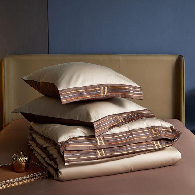 Serene Beige Egyptian Cotton Duvet Cover Set - Duvet Cover 