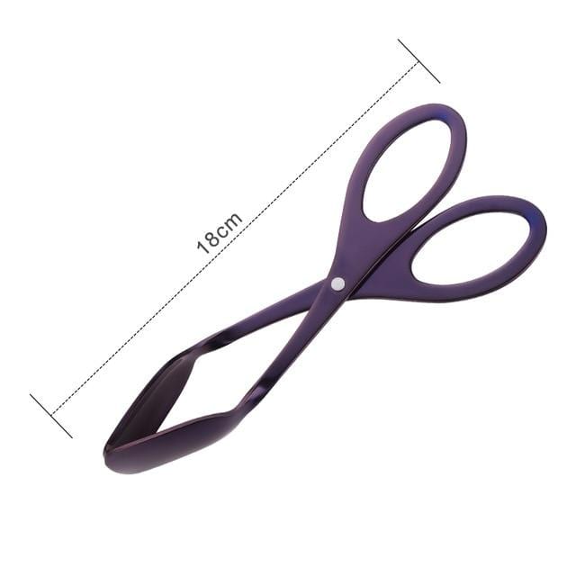 Sexy Barbeque Stainless Steel Scissor Tongs - Purple - 