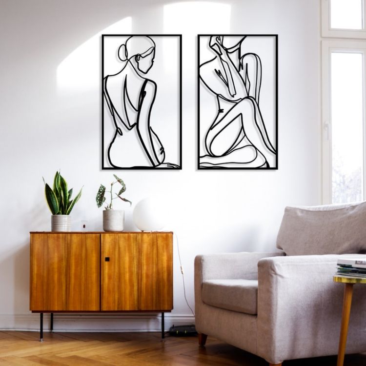 Sexy Lady Front and Back Metal Wall Art - Metal Wall Art