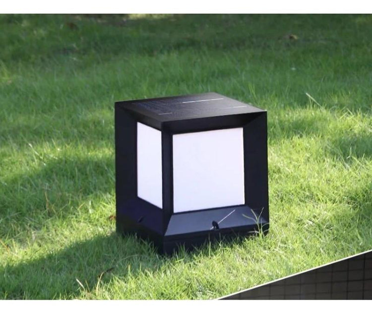 Simple Outdoor Cube Lamp - Small - 6 x 7.5 / Solar Powered -