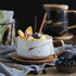 Sleek Black with Gold Touch Mug - White / Wooden Saucer - 