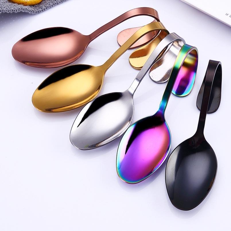 Sleek Curved Handle Serving Spoon - Cutlery Set