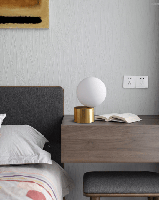 Sphere and Golden Base Table Lamp - Table Lamp