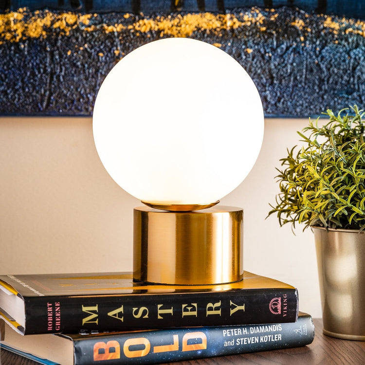 Sphere and Golden Base Table Lamp - Table Lamp