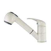 Stylish Pull Out Deck Mount Kitchen Faucet - Off White - 