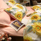 Sunflower Print Egyptian Cotton Duvet Cover Set - Duvet 