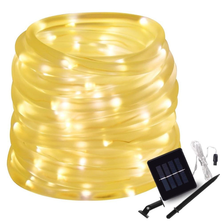 Tube String LED Solar Garden Light - Warm White / 50 LED 