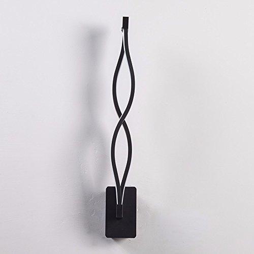 Twist Shaped Wall Light - Black / Cool White (5500-7000K) - 