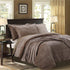 Ultra Soft Gray Reversible Quilt Cover Set - Brown - Duvet 