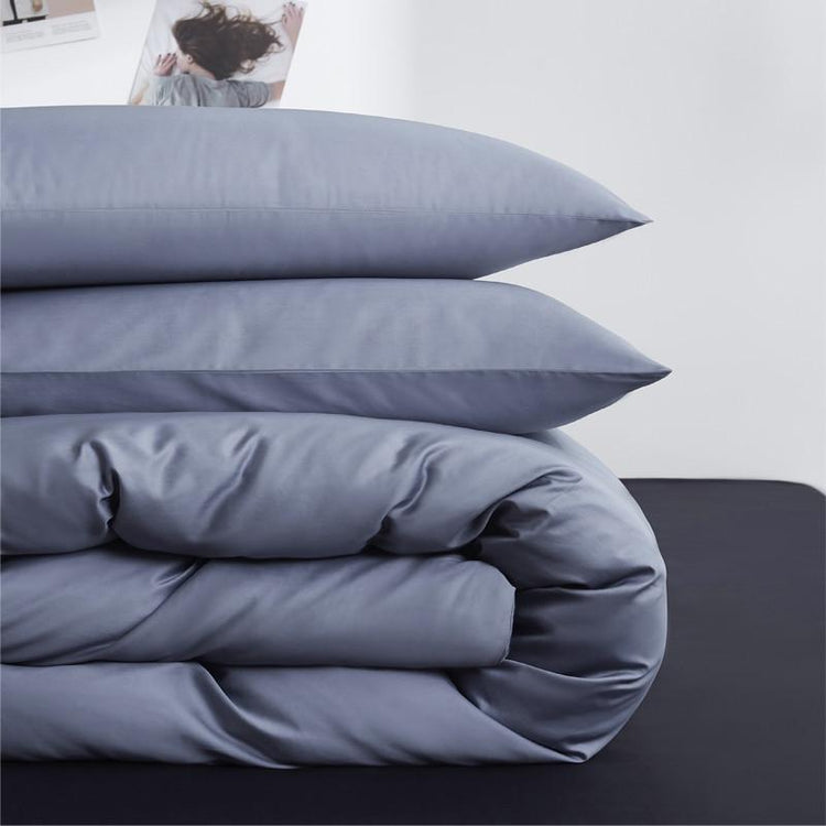 Ultra Soft Solid Color Egyptian Cotton Duvet Cover Set - 