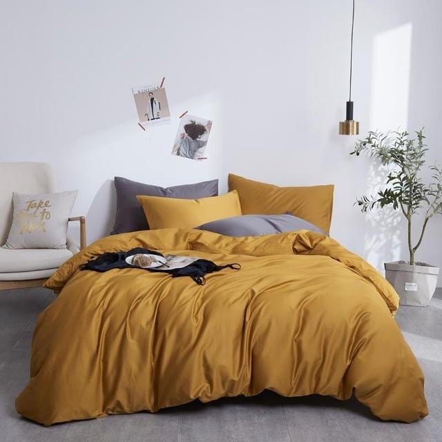 Ultra Soft Solid Color Egyptian Cotton Duvet Cover Set - 