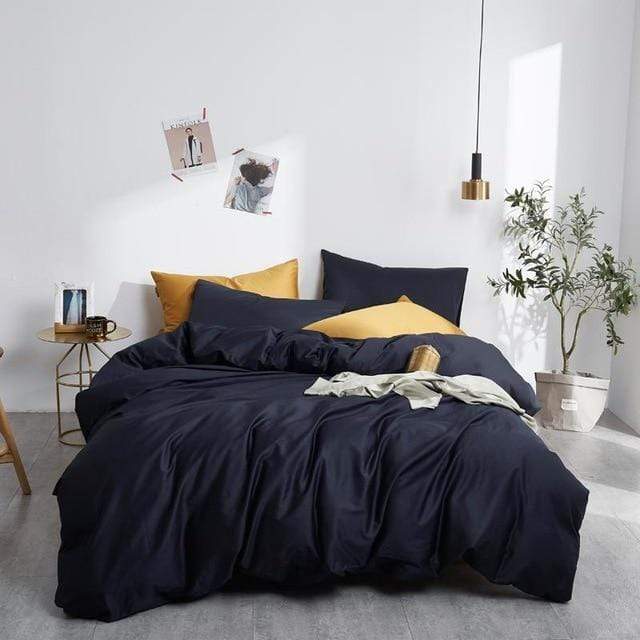 Ultra Soft Solid Color Egyptian Cotton Duvet Cover Set - 