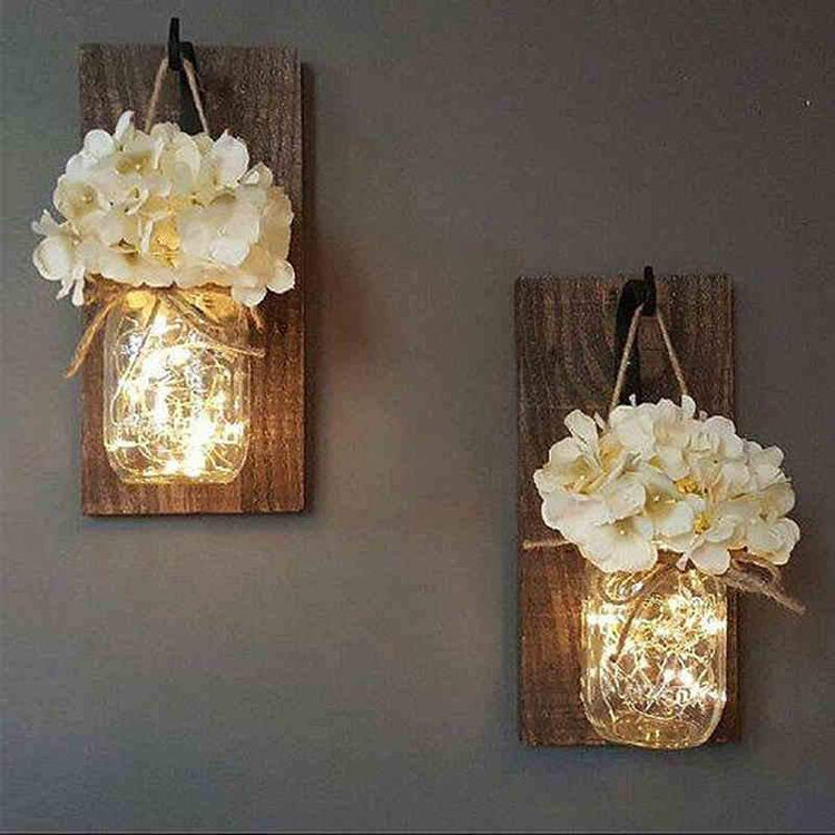 Valo - Wall mounted Decorative Fairy Light in Jar - White - 
