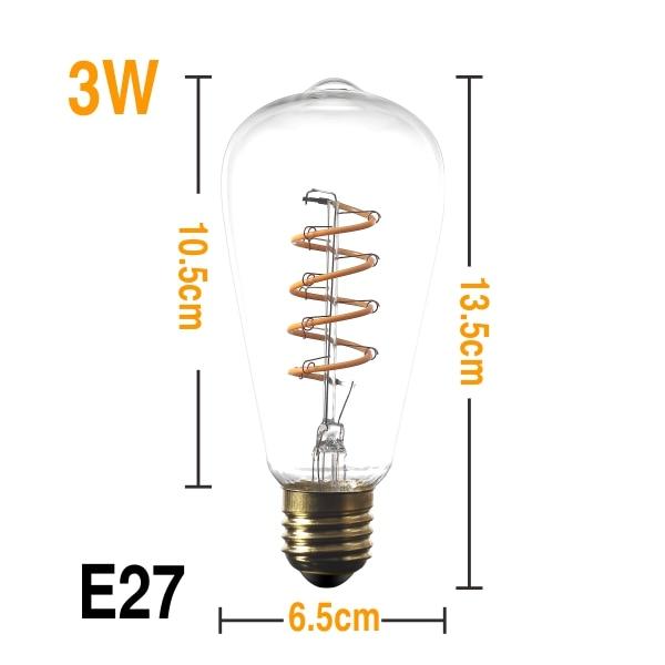 Vintage Bulb Shaped LED Strip Bulb - Soft-ST64 / 3W - 