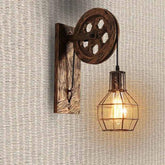 Vintage Pulley Wall Light - Bronze - Wall Light