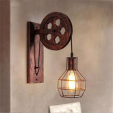 Vintage Pulley Wall Light - Rustic - Wall Light