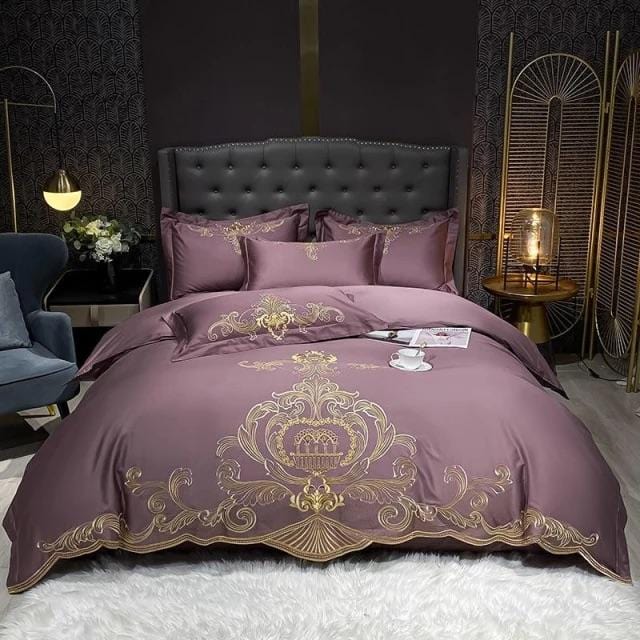 Violet Ultimate Royale Egyptian Cotton Duvet Cover Set - 