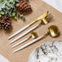 White Gold Dual Toned Cutlery Set - Cutlery Set