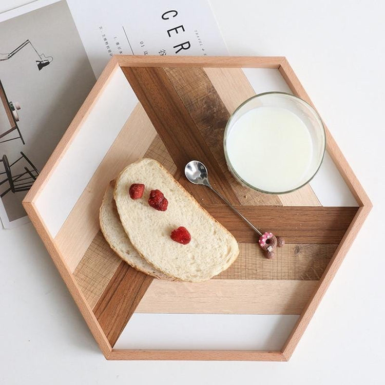 Wooden Geometry Nordic Hexagon Serving Tray - Kitchen 